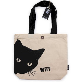 5x Kultige klassische Tragetasche – Schwarze Katze – Natur 10oz (36x43x10cm)