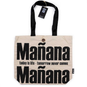 5x Kultige klassische Tragetasche – Mañana Mañana – Natur 10oz (36x43x10cm)