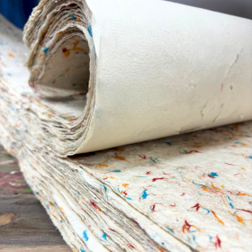 10x Lokta-Bastel-/Geschenkpapier (51 x 76 cm) – Baumwollfarben gemischt