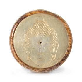 10x Gold auf Mangoholz - Buddhakopf