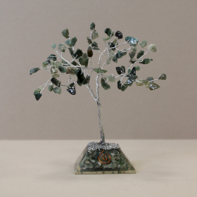 Edelsteinbaum mit Orgonitbasis – 80 Steine ​​– Moosachat