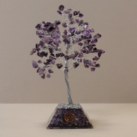Edelsteinbaum mit Orgonitbasis – 160 Steine ​​– Amethyst