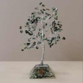 Edelsteinbaum mit Orgonitbasis – 160 Steine ​​– Moosachat