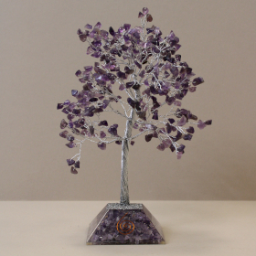 Edelsteinbaum mit Orgonitbasis – 320 Steine ​​– Amethyst