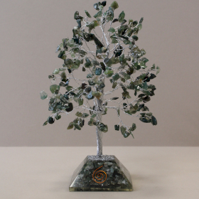 Edelsteinbaum mit Orgonitbasis – 320 Steine ​​– Moosachat