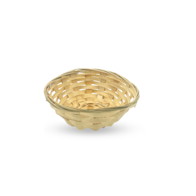 10x Runde Brotkörbe aus Bambus – 15 x 5 cm
