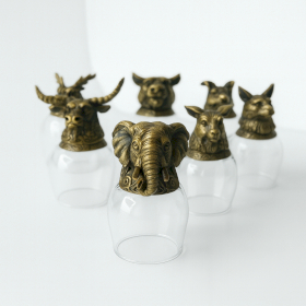6x Bottom Up-Gläser (100 ml) – Fabelwesen – Antikbronze