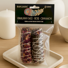 2x Banjara-Räucherwerk – Himalaya-Salbei, Rose, Zimt