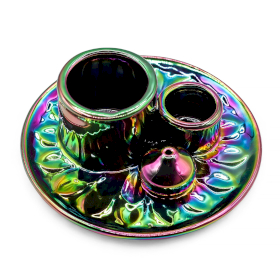 Palo Santo Stick & Räucherhalter - Mandala - Metallic Rainbow