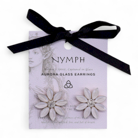 Perle - Vintage Glas - Blumen - Ohrringe