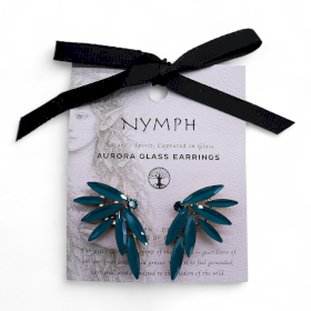 Blaugrün - Vintage Glas - Feen - Ohrringe
