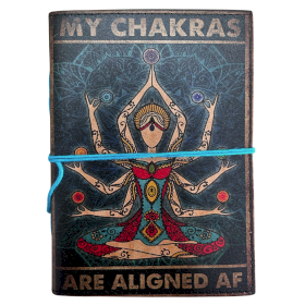 Bedruckte Notizbücher aus Leder (7x5 Zoll) – Meine Chakren sind perfekt ausgerichtet – 200 Seiten, Normalpapier