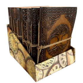 8x Verschiedene esoterische Ledernotizbücher (6x4,5