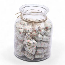 50x Große Deko-Herzen aus Holz – Roségold (50) – im Präsentationsglas