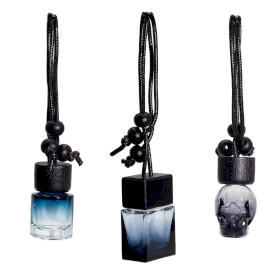 12x Schwarz – Hängeflaschen für Autodiffusoren – 8 ml – (3 verschiedene Designs x 4)