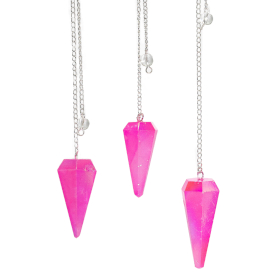 Sechsseitiges Pendel – Aurora Crystal Pink – 4 cm