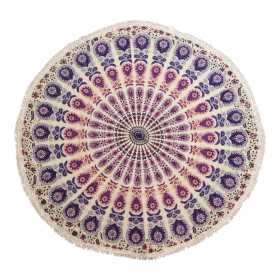 Kleines Mandala-Rundstickerei aus Baumwolle (130 cm) – Pfauenviolett