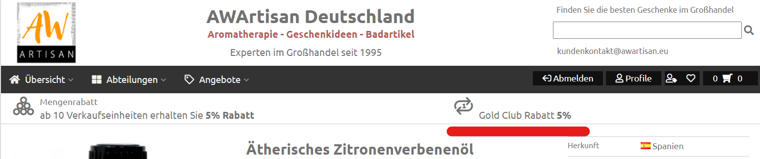 So erfahren Sie ob ein Artikel über den Gold Club rabattiert ist